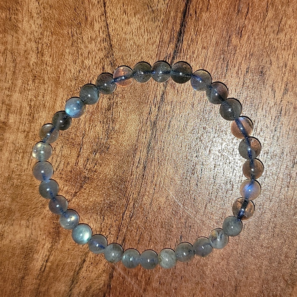 🎁 High Grade Labradorite Natural Gemstone Stretch Bracelet 6mm Stones New Gift
